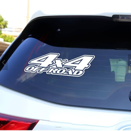 Stickere Auto - Sticker autoadeziv pentru vehicule Off Road, model "4x4 Off Road", dimensiune 29 x 11 cm, culoare Alba