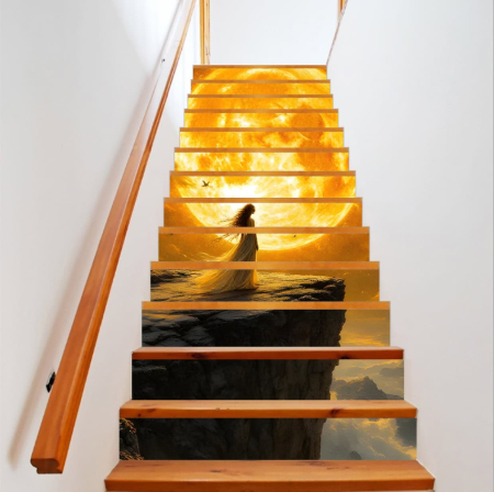Stickere si Printuri - Sticker decorativ pentru scari interioare, print autoadeziv de inalta rezolutie, dimensine 200 x 124 cm, cod: AVX-STAIRS-04