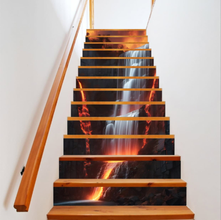 Stickere si Printuri - Sticker decorativ pentru scari interioare, print autoadeziv de inalta rezolutie, dimensine 200 x 124 cm, cod: AVX-STAIRS-17
