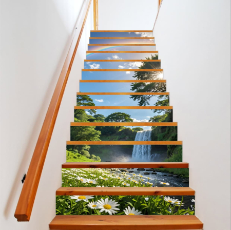 Stickere si Printuri - Sticker decorativ pentru scari interioare, print autoadeziv de inalta rezolutie, dimensine 200 x 124 cm, cod: AVX-STAIRS-18