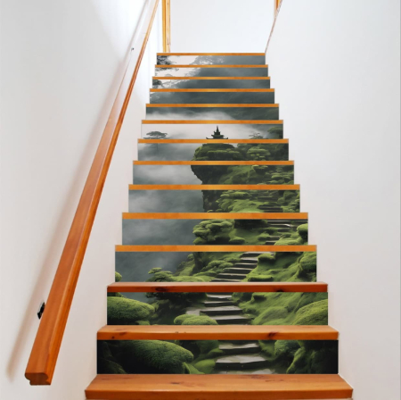 Stickere si Printuri - Sticker decorativ pentru scari interioare, print autoadeziv de inalta rezolutie, dimensine 200 x 124 cm, cod: AVX-STAIRS-19