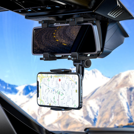 Accesorii Autoturisme - Suport auto pentru telefon cu prindere pe oglinda retrovizoare