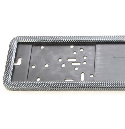 Auto - Moto - Suport numar inmatriculare INOX + finisaj CARBON, LPF 002