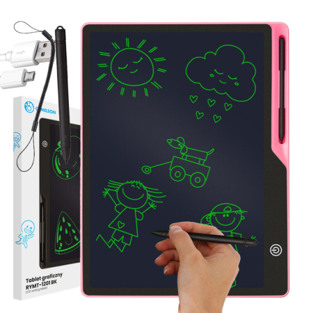 Birotica si Papetarie - Tableta grafica de 16" pentru copii, culoare Roz, AVX-WT-RYMT-1201-BK-PINK