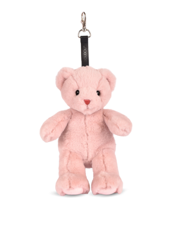 Jucarii Bebelusi si Plus - Ursulet din plus - breloc adorabil, 20 cm, Roz pudra - Doudou et Compagnie - BazaRapid.ro