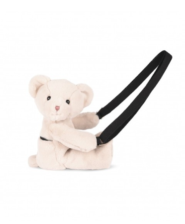 Jucarii Bebelusi si Plus - Ursulet din plus - geanta crossbody adorabila, 30 cm, Crem - Doudou et Compagnie - BazaRapid.ro