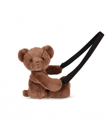Jucarii Bebelusi si Plus - Ursulet din plus - geanta crossbody adorabila, 30 cm, Maro Inchis - Doudou et Compagnie - BazaRapid.ro