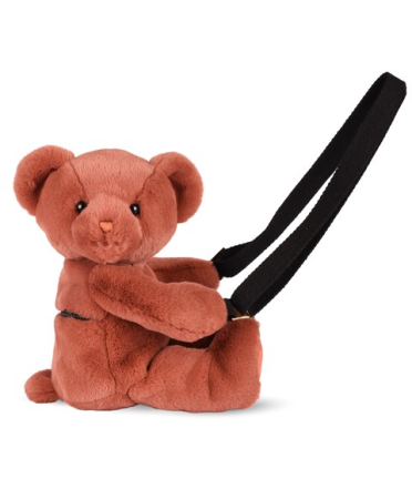 Jucarii Bebelusi si Plus - Ursulet din plus - geanta crossbody adorabila, 30 cm, Teracota - Doudou et Compagnie - BazaRapid.ro