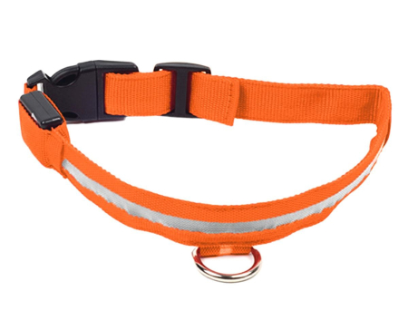Pet Shop - Zgarda iluminata cu LED Orange, pentru caine sau pisica, AVX-AG232C