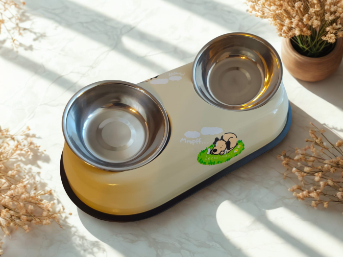 Castron dublu din metal pentru animale, 2x0,2L [2]