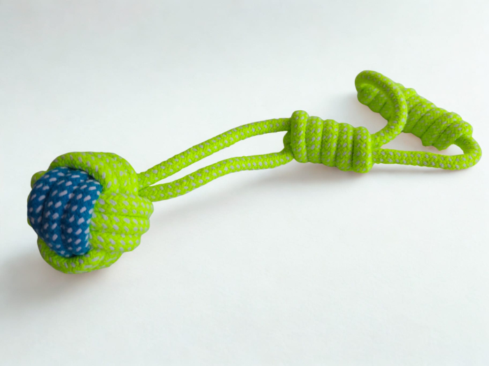Jucărie pentru câini, sfoară cu minge și mâner, 28 cm [3]