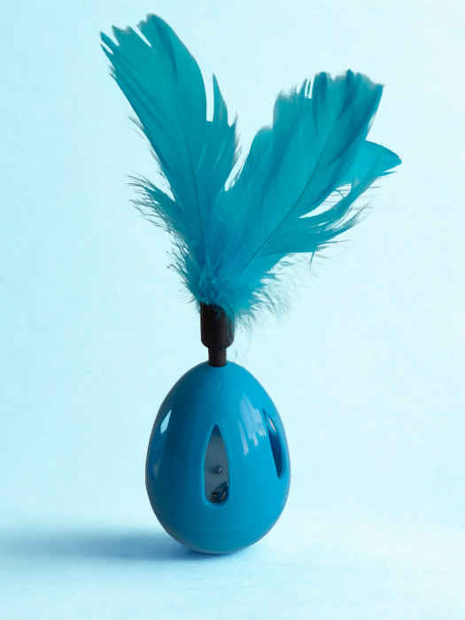 Jucărie pentru pisici tip Hopa-Mitică cu pene și zornăitor, 19 cm [2]