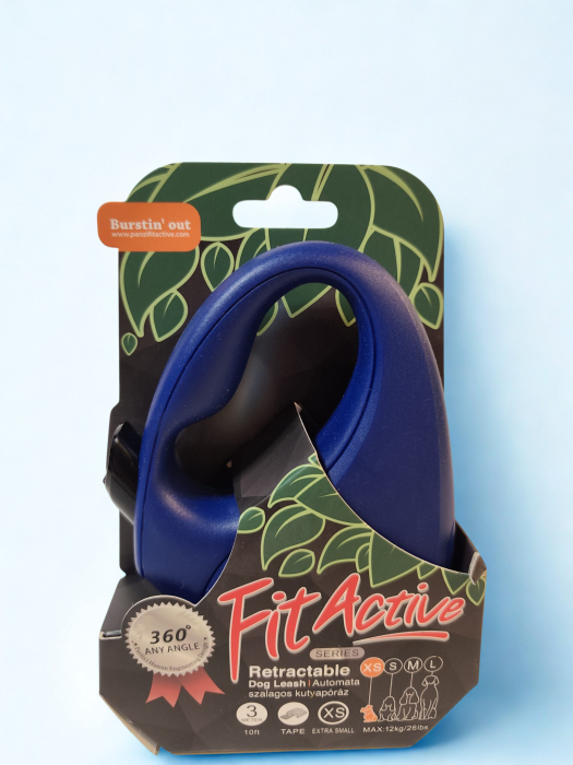 Lesă retractabilă FitActive pentru câini, bandă, 5 m, mărime S, până la 15 kg [3]
