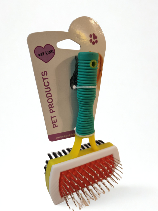 Perie pentru animale cu două fețe, sârmă + păr moale [2]