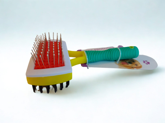 Perie pentru animale cu două fețe, sârmă + păr moale [4]