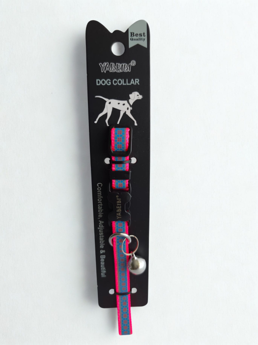 Zgardă pentru câini din chingă nylon reflectorizantă, reglabilă, 30 cm [3]