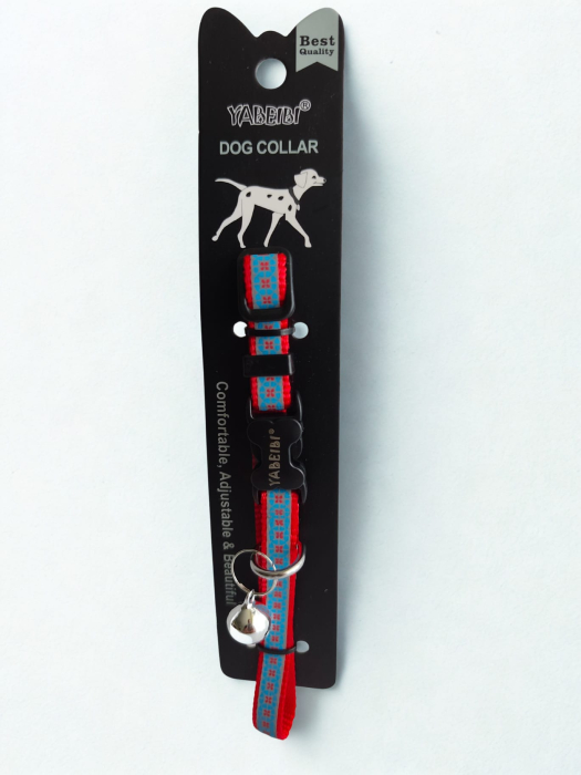 Zgardă pentru câini din chingă nylon reflectorizantă, reglabilă, 30 cm [5]