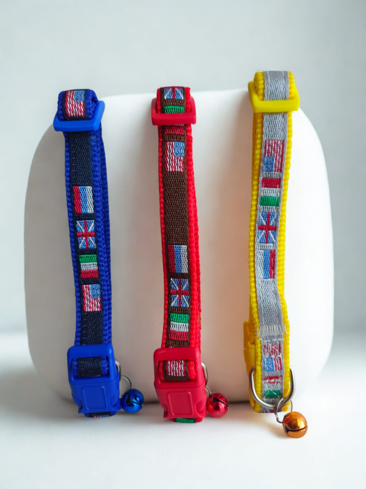 Zgardă pentru câini din chingă nylon, reglabilă, 40 cm, cu clopoțel [4]