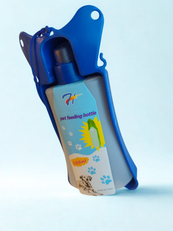 Adăpător portabil din plastic pentru câini, tip sticlă cu tavă [2]