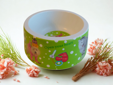 Hrănire - Castron din plastic adânc pentru animale, 0,8 L, antiderapant