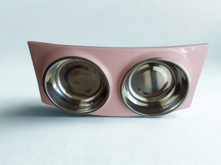 Castron dublu arcuit pentru animale, 2x0,3L, boluri detașabile [1]