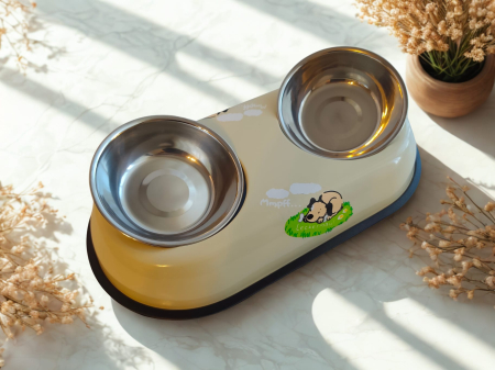 Castron dublu din metal pentru animale, 2x0,2L [1]