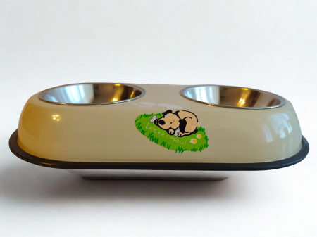 Castron dublu din metal pentru animale, 2x0,2L [2]