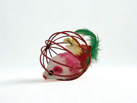 Joacă - Jucărie pentru pisici și cățeluși din metal și polyester, 6 cm