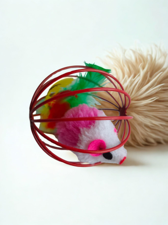 Jucărie pentru pisici și cățeluși din metal și polyester, 6 cm [3]