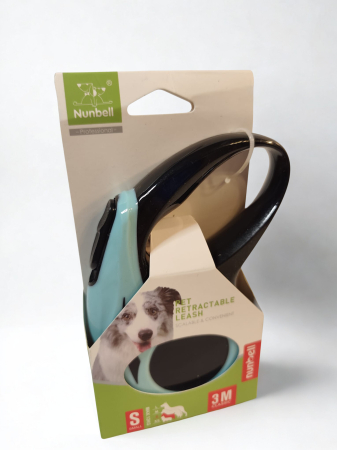Plimbare - Lesă retractabilă pentru câini, bandă, 3 m, mărime S, până la 12 kg