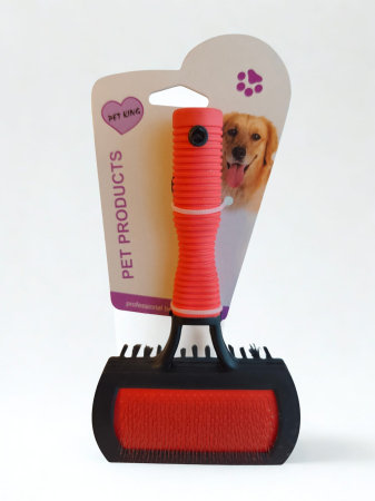 Îngrijire - Perie pentru animale cu două fețe, sârmă deasă + păr moale