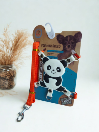 Plimbare - Set lesă și ham pentru câini, talie mică, model decorativ