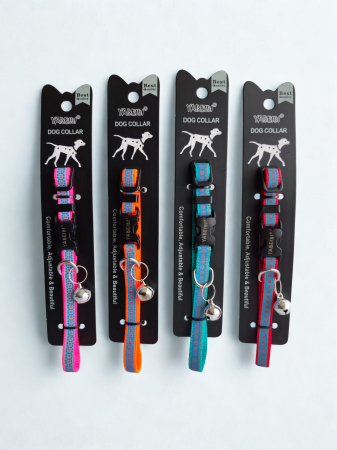 Zgardă pentru câini din chingă nylon reflectorizantă, reglabilă, 30 cm [5]