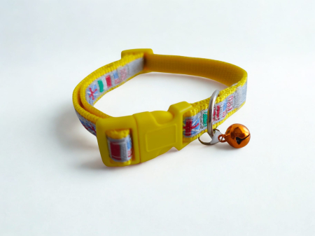 Zgardă pentru câini din chingă nylon, reglabilă, 40 cm, cu clopoțel [1]