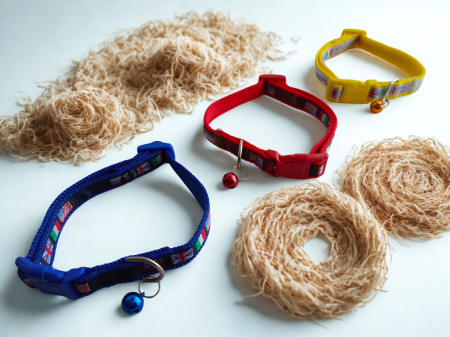 Zgardă pentru câini din chingă nylon, reglabilă, 40 cm, cu clopoțel [2]