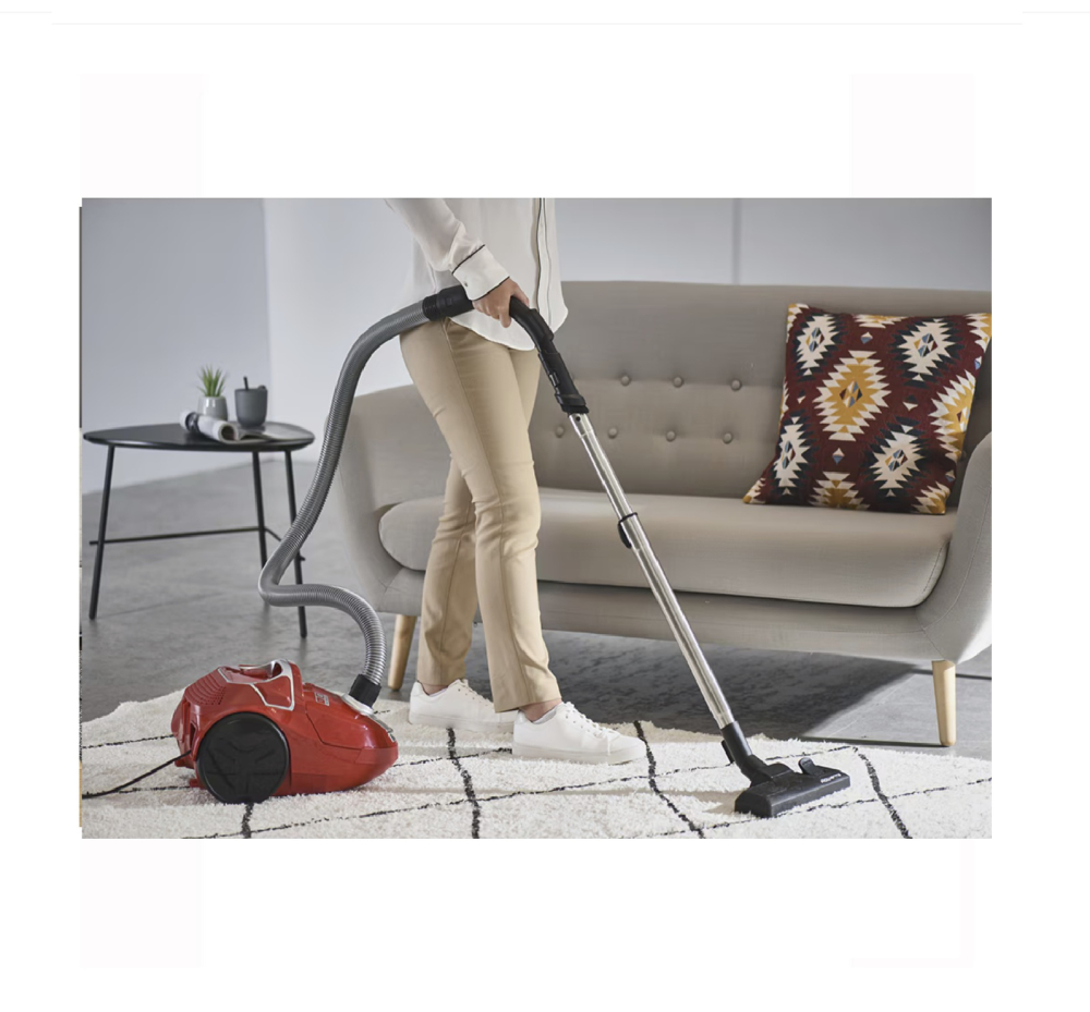 Aspirator cu sac Rowenta Compact Power parquet RO3953EA, 900W, Tub telescopic din metal, Sac Hygiene+, Rosu [5]