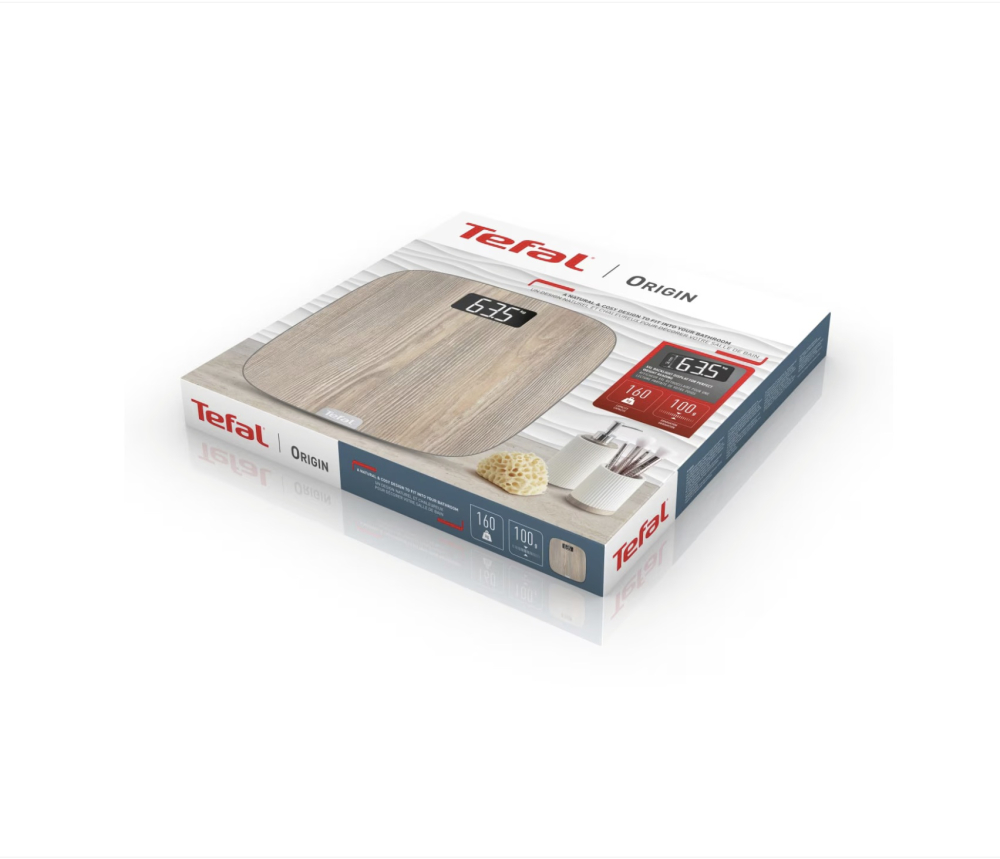 Cantar de baie TEFAL Origin PP1600V0, ecran LED, finisaj aspect lemn, capacitate 160KG [4]