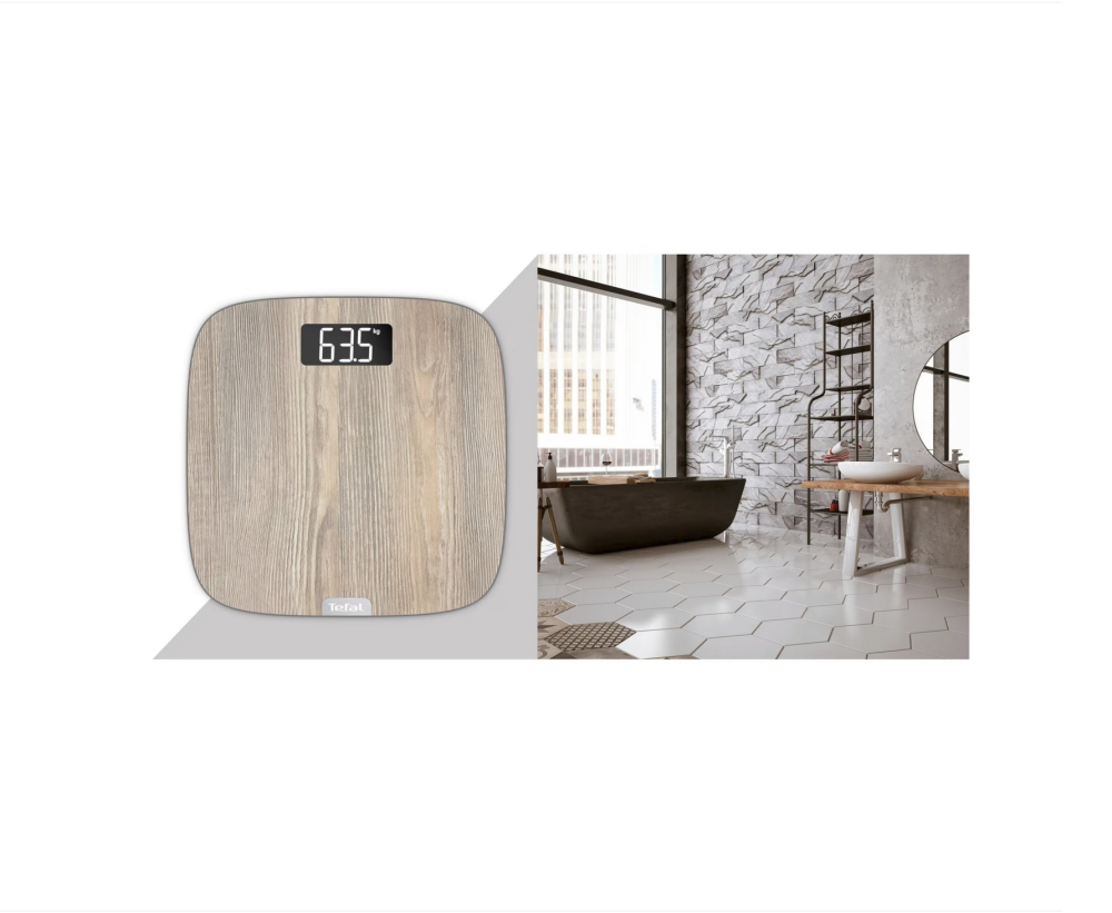 Cantar de baie TEFAL Origin PP1600V0, ecran LED, finisaj aspect lemn, capacitate 160KG [8]