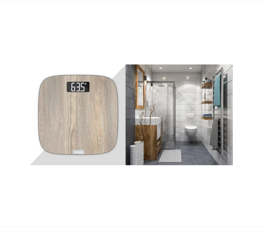 Cantar de baie TEFAL Origin PP1600V0, ecran LED, finisaj aspect lemn, capacitate 160KG [7]