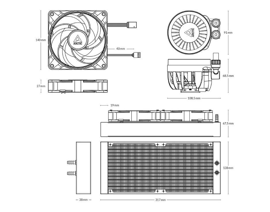 Cooler ARCTIC Liquid Freezer III 280 A-RGB, Racire cu lichid, AIO 280mm, Intel/ AMD, Negru [6]