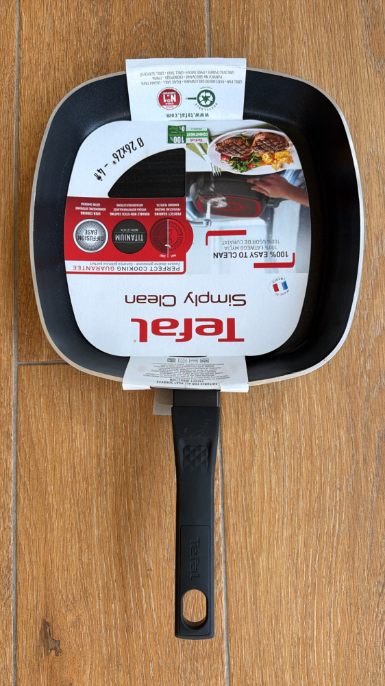 Tigaie grill Tefal Simply Clean B5674053, Thermo-Signal, invelis antiaderent din titan, 26X26 cm [17]