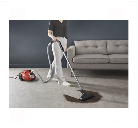 Aspirator cu sac Rowenta Compact Power parquet RO3953EA, 900W, Tub telescopic din metal, Sac Hygiene+, Rosu [6]