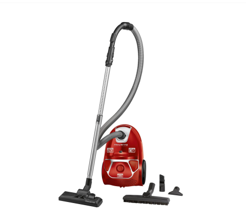 Aspiratoare - Aspirator cu sac Rowenta Compact Power parquet RO3953EA, 900W, Tub telescopic din metal, Sac Hygiene+, Rosu