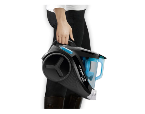 Aspirator fara sac Rowenta Compact Power Cyclonic RO3731EA, 750 W, recipient praf 1.5l, motor EffiTech, filtru de inalta eficienta, sistem CleanExpress, raza de operare 8.8m, negru/albastru [2]