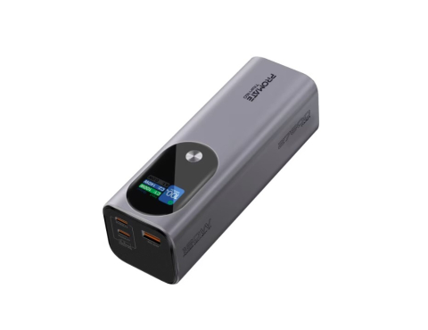 Incarcatoare - Baterie externa ProMate, TITAN-160, 27600mAh, PD 3.1, 160W iesire totala, 2x 140WPD, intrare/iesire USB-C si 22,5 W USB-A, gri