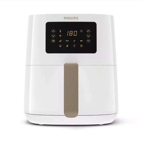Friteuze - Friteuza cu aer cald Philips Airfryer HD9255/30, tehnologie Rapid Air, 800g, capacitate 4.1L, conectat la wifi, curatare rapida, functie de gatit presetata, 13 functii de gatit presetate, compatibil A