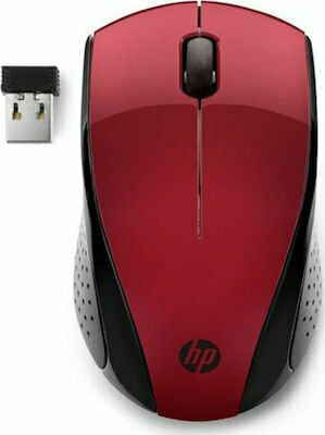 Mouse wireless HP 220 Sunset Red, nano-dongle USB 2,4GHz, ambidextru, autonomie max. 15 luni, 1600 DPI, 3 butoane, baterie AA inclusa, rosu [1]