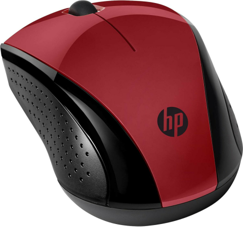 Periferice PC - Mouse wireless HP 220 Sunset Red, nano-dongle USB 2,4GHz, ambidextru, autonomie max. 15 luni, 1600 DPI, 3 butoane, baterie AA inclusa, rosu
