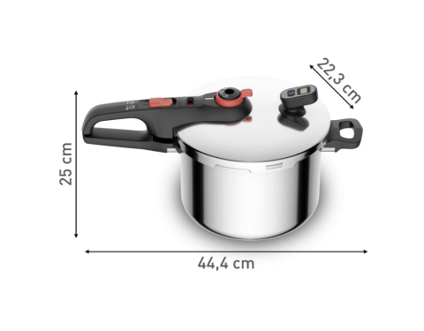 Oala sub presiune Tefal Secure Chrono, capacitate 6 L, 2 programe de gatire, inductie, 5 puncte de siguranta, argintiu [2]