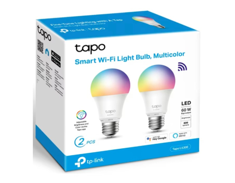 Set 2 becuri LED Smart TP-LINK Tapo L530E2B, E27, 9W, 806lm, Wi-Fi, lumina variabila, compatibil Alexa, Google Assistant [1]